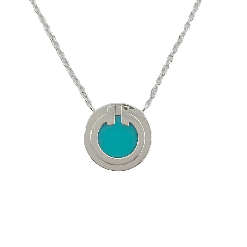 Tiffany T to Turquoise Circle Pendant Necklace White Gold